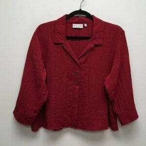 American Eagle Womens Beige Red Stripe Floral Crochet Pullover Sweater Vest l